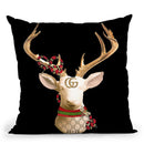 Deer Gg Blk Throw Pillow by Jodi Pedri
