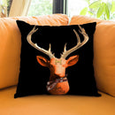 Deer H Blk Throw Pillow by Jodi Pedri
