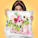 Pink Tote Throw Pillow by Jodi Pedri