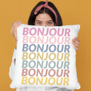 Bonjour Pastel Throw Pillow By June Journal