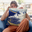 Ocean Waves Throw Pillow By Katsushika Hokusai
