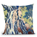 The Falling Mist Waterfall Throw Pillow By Katsushika Hokusai