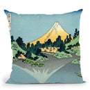 The Fuji Reflects Throw Pillow By Katsushika Hokusai