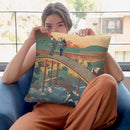 Poem By Ariwara No Narihira Throw Pillow By Katsushika Hokusai