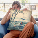 Suruga Province (Sunsh_ Ejiri) Throw Pillow By Katsushika Hokusai
