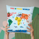 World Map Throw Pillow By Little Pitti
