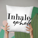 Inhale Exhale Throw Pillow By Little Pitti