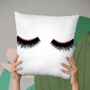 Pink Sparkle Lashes Throw Pillow By Little Pitti