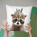 Boho Raccoon Throw Pillow By Little Pitti