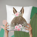Flower Bunny Butt Throw Pillow By Little Pitti