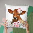 Flower Calf Throw Pillow By Little Pitti