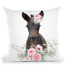 Flower Foal Throw Pillow By Little Pitti