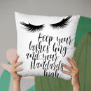 Keep Your Lashes Long Throw Pillow By Little Pitti