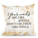 Your Nails Throw Pillow By Little Pitti