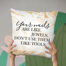 Your Nails Throw Pillow By Little Pitti
