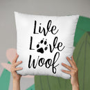 Live Love Woof Throw Pillow By Little Pitti