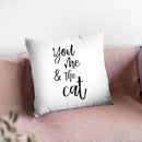 You Me And The Cat Throw Pillow By Little Pitti