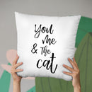 You Me And The Cat Throw Pillow By Little Pitti