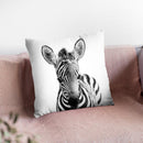 Baby Zebra Bw Throw Pillow By Little Pitti
