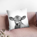 Calf Bw Throw Pillow By Little Pitti