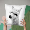 Lama Bw Throw Pillow By Little Pitti