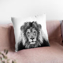 Lion Bw Throw Pillow By Little Pitti