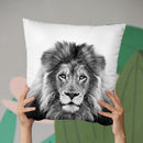 Lion Bw Throw Pillow By Little Pitti
