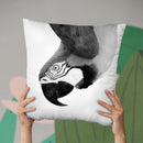 Parrot2 Bw Throw Pillow By Little Pitti