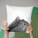 Squirrel Bw Throw Pillow By Little Pitti
