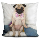 Lou Lou Pink Cookie Bow Tieuare Throw Pillow
