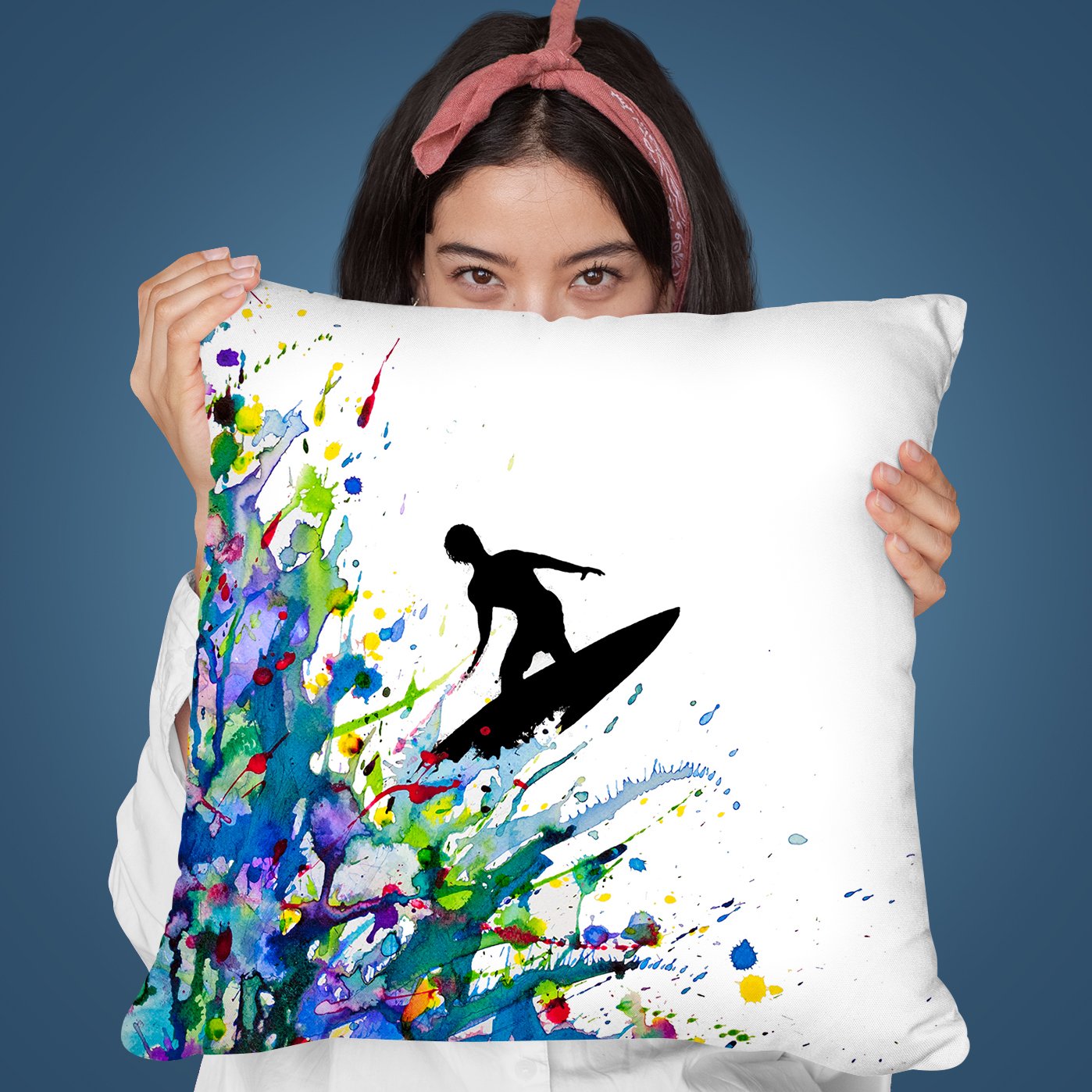 A Pollock'S Point Break Throw Pillow By Marc Allante