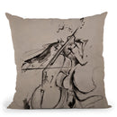 The Cellist Throw Pillow By Marc Allante
