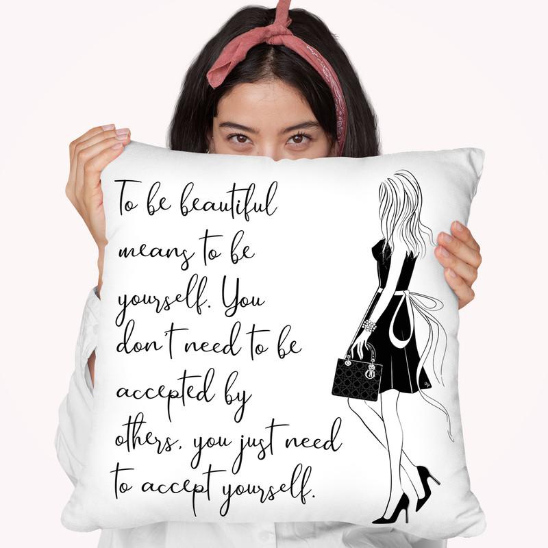 Accept Quote Throw Pillow By Martina Pavlova