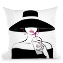 Hat Lady Throw Pillow By Martina Pavlova