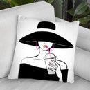 Hat Lady Throw Pillow By Martina Pavlova