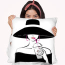 Hat Lady Throw Pillow By Martina Pavlova
