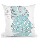 Blue Leaves Throw Pillow By Martina Pavlova