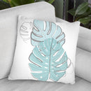 Blue Leaves Throw Pillow By Martina Pavlova