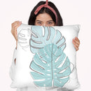 Blue Leaves Throw Pillow By Martina Pavlova