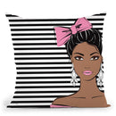 Bow Girl I Throw Pillow By Martina Pavlova