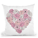Flower Heart Throw Pillow By Martina Pavlova