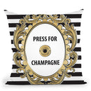 Press For Champagne Throw Pillow By Martina Pavlova