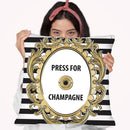 Press For Champagne Throw Pillow By Martina Pavlova