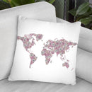 Flower World Map Throw Pillow By Martina Pavlova