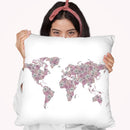 Flower World Map Throw Pillow By Martina Pavlova