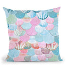 Mermaidells Blue And Pink Throw Pillow By Monika Strigel