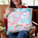 Mermaidells Blue And Pink Throw Pillow By Monika Strigel