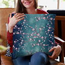 Sakura Love Teal Throw Pillow By Monika Strigel