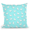 Baby Lama Pattern Mint Throw Pillow By Monika Strigel