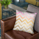 Gatsby Gold Pink Chevron Throw Pillow By Monika Strigel